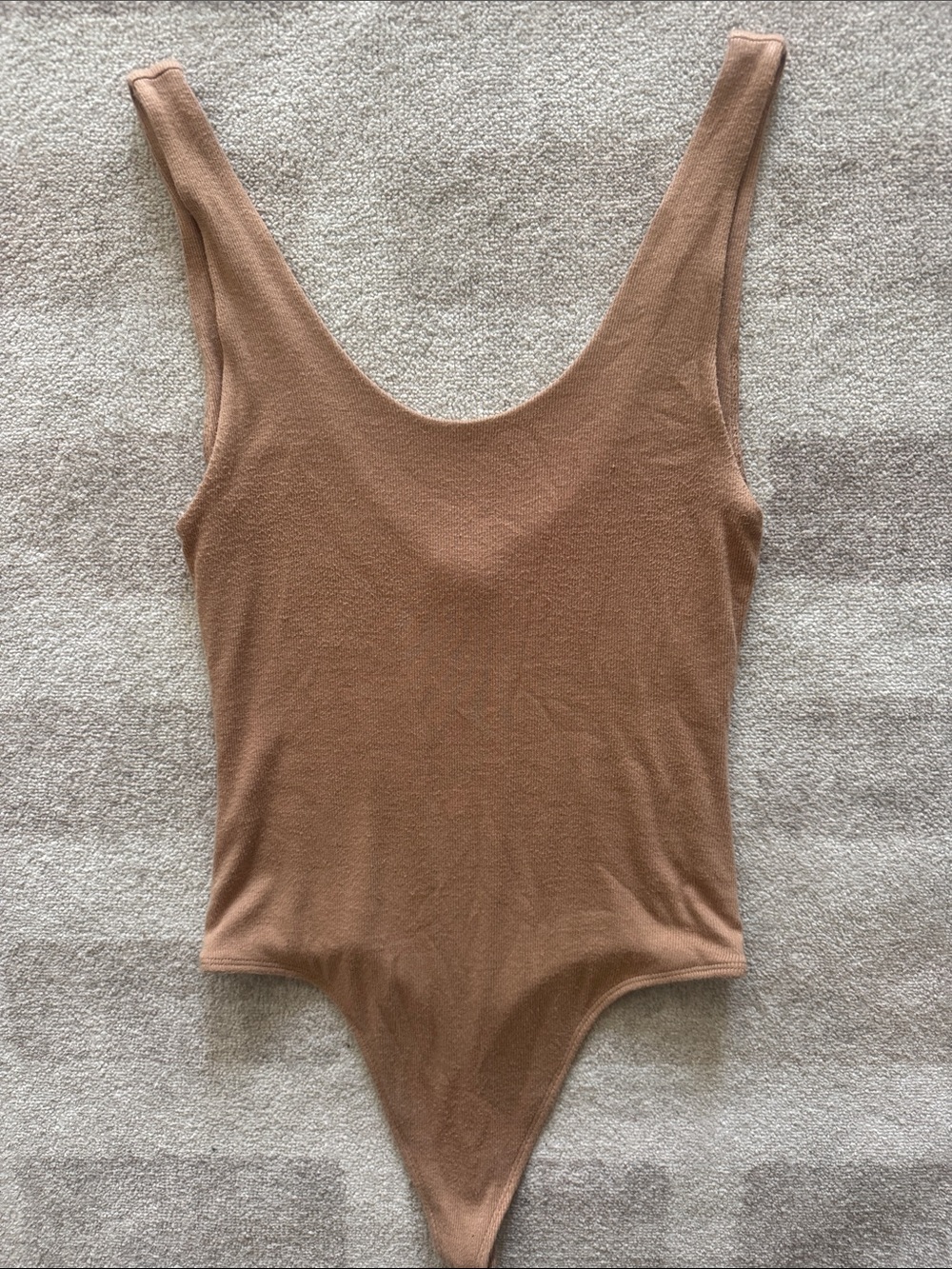 Babaton Brown Sleeveless Scoop-Neck Bodysuit